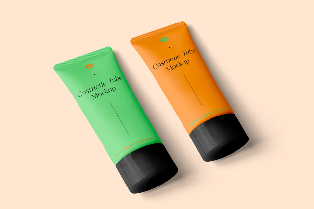 Free Perspective Cosmetic Tube Mockups