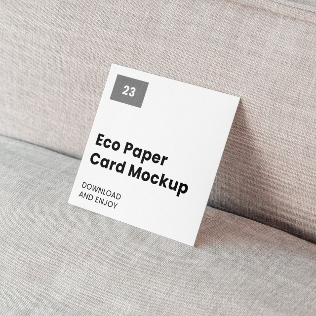 Free Perspective Square Card Mockup
