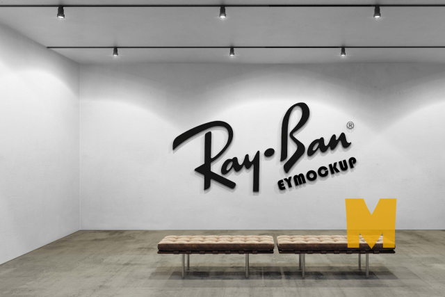 Free Reception Wall logo mockup