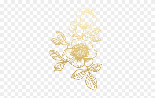 Free Scroll Border Clipart - Gold Flower Png