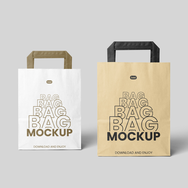 Free Standing Paper Bag Mockups