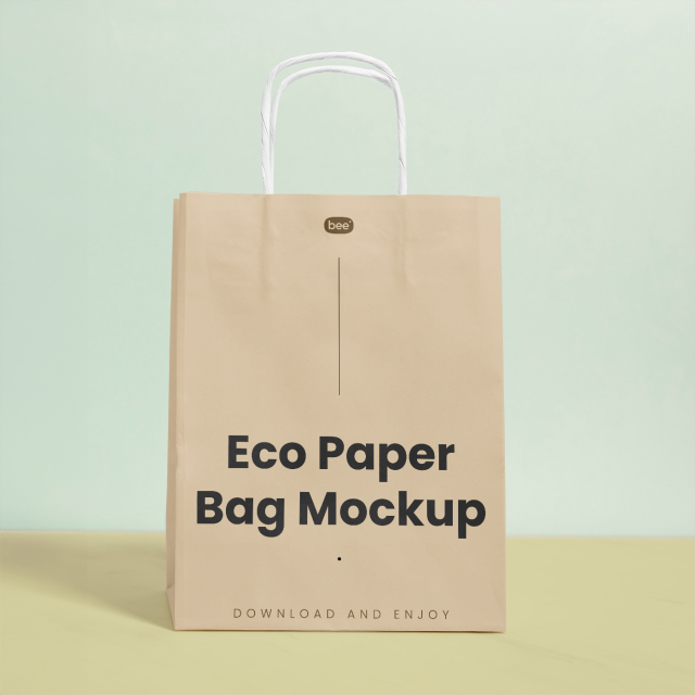 Free Standing Shopping Bag Mockup