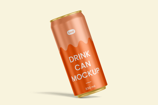 Free Tilted Can Mockup