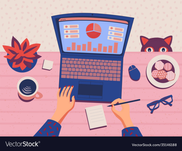 freelancer working from home data analysis top