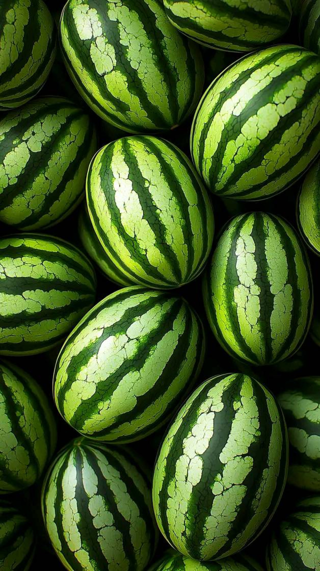 Fresh Watermelons Piled Together