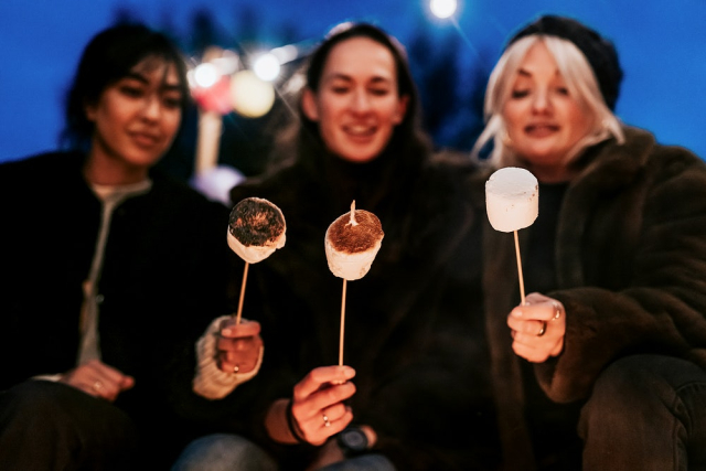 Friends enjoying s'mores and marshmellow | Free Photo - rawpixel