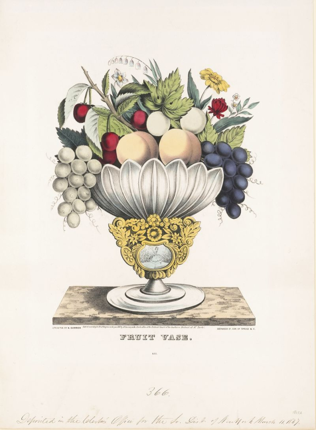 Fruit vase (1847) by Currier | Free Photo - rawpixel