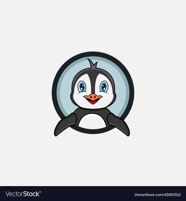 funny penguin head character design perfect