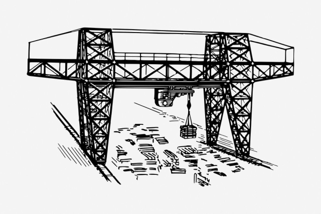 Gantry crane drawing, vintage construction | Free Photo - rawpixel
