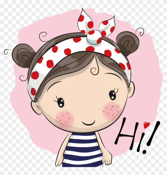 Girl Cartoon Illustration - Cute Cartoon Girl