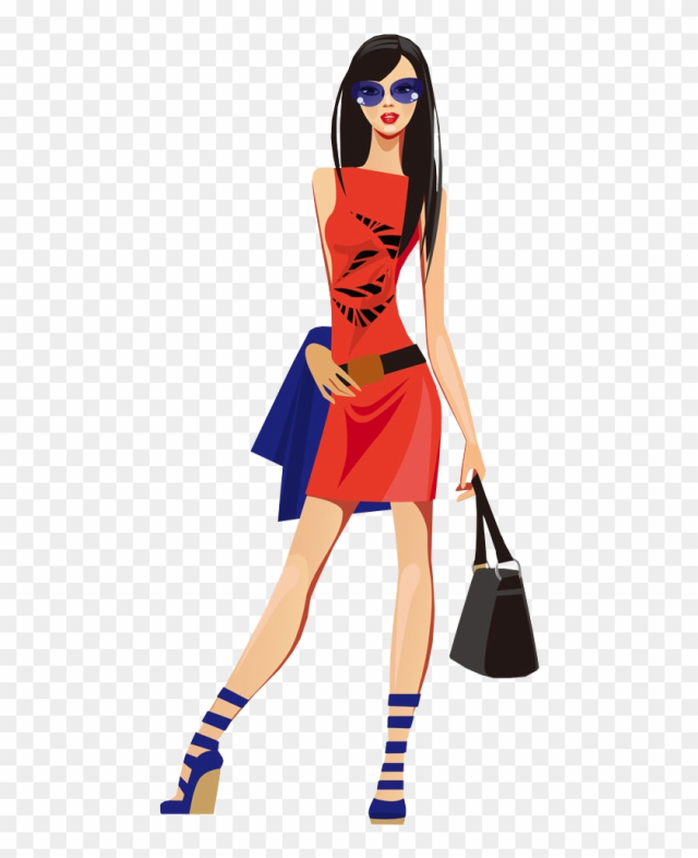 Girl Shopping Clipart Transparent - Fashion Girl Clipart Png