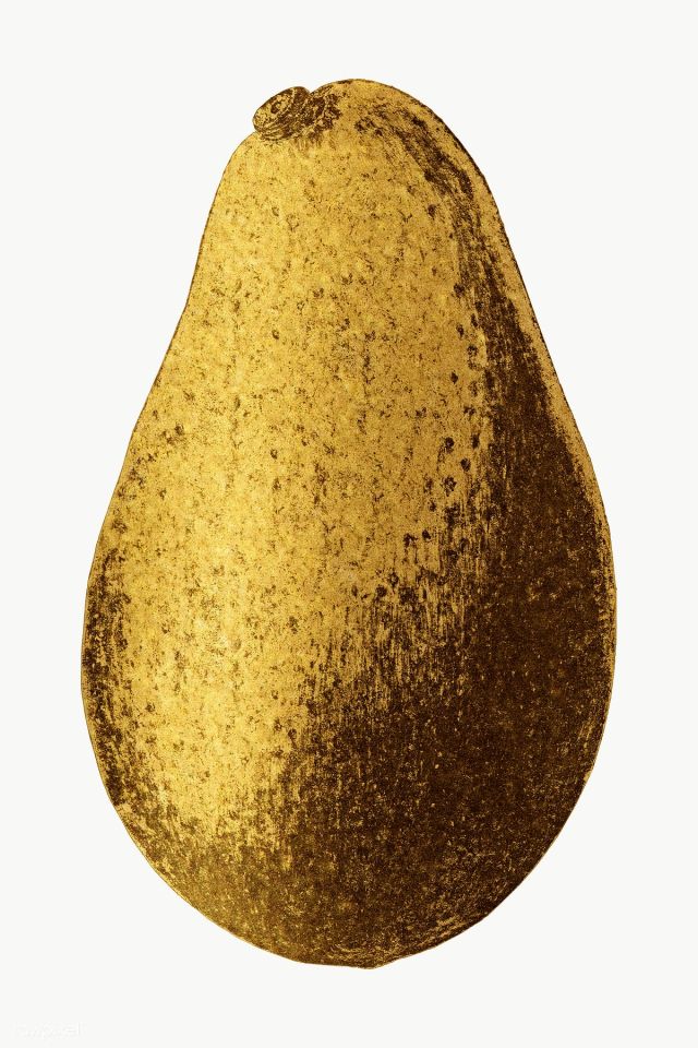Gold avocado fruit sticker design element | Free transparent png - 2358917
