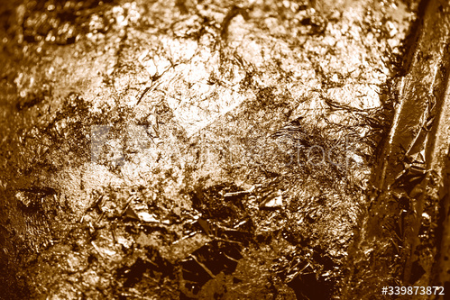 Gold foil crumpled