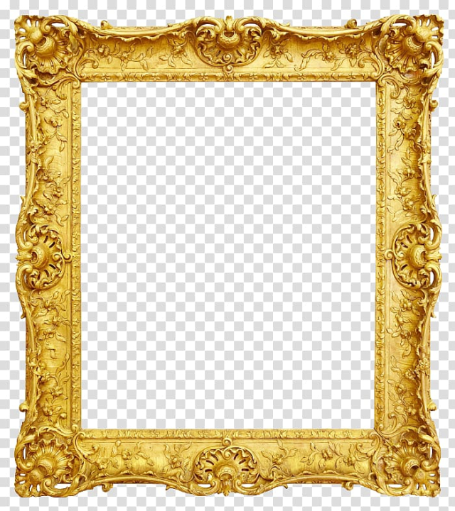 Gold frame transparent background PNG clipart