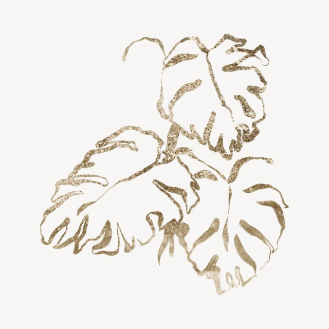 Gold Monstera leaf, botanical glittery | Free Photo - rawpixel