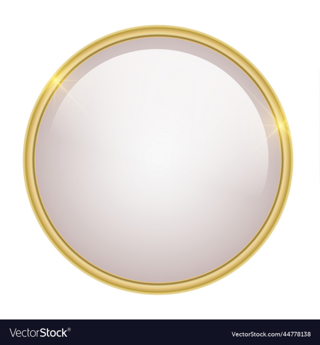 gold shiny button metallic golden 3d