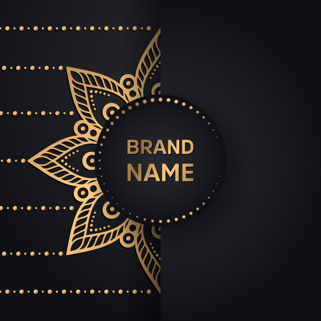 Gold vintage greeting card on a black background Free Vector