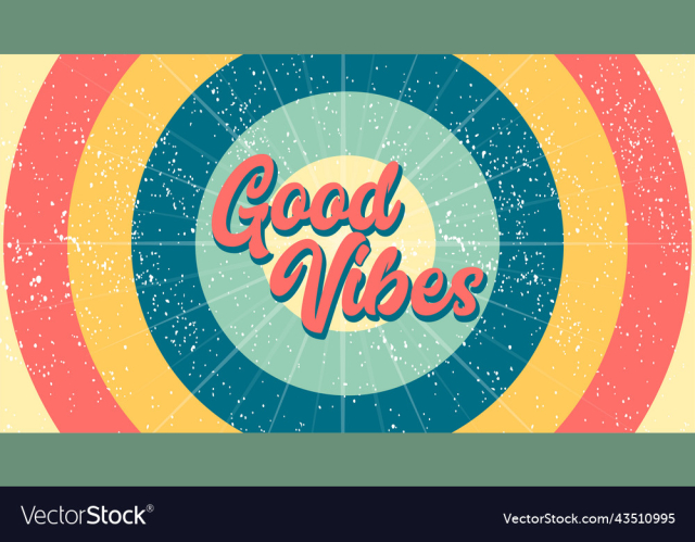 good vibes vintage sun retro banner background