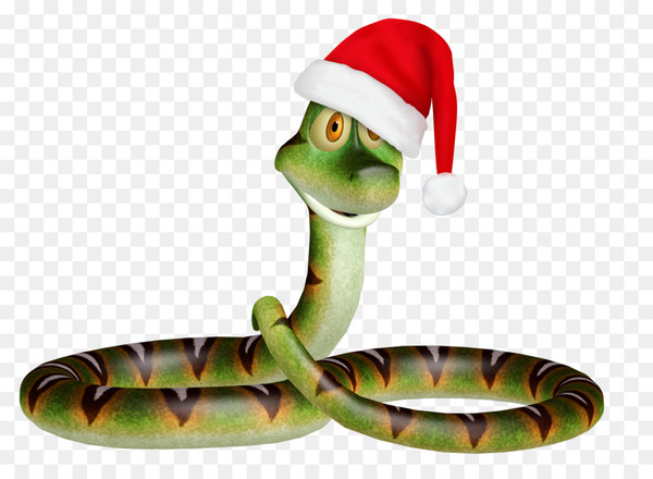 Grass snake Ded Moroz New Year - snake