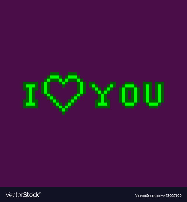 green glowing inscription i love you