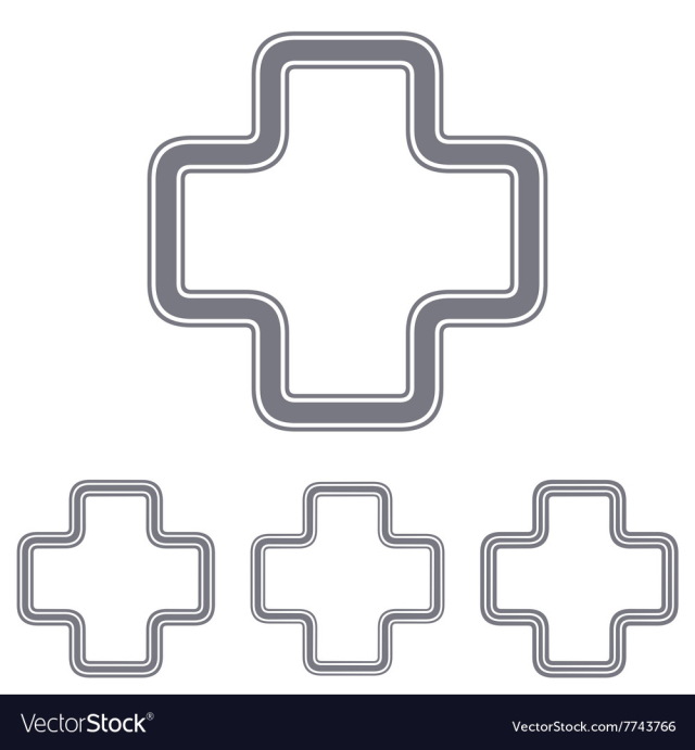 Free: Grey line plus logo design set vector image - nohat.cc