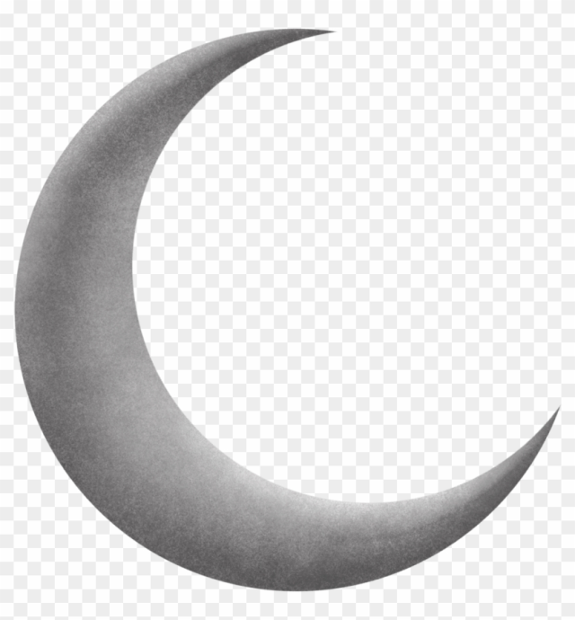 Grey Moon Clipart - Crescent Moon Transparent Background