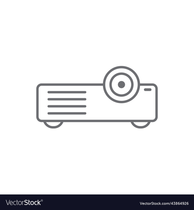 grey projector line icon