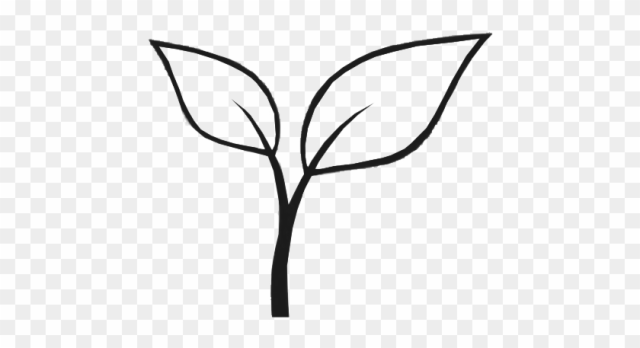 Grow - Black And White Plant Gardening Clip Art