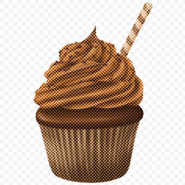Halftone chocolate cupcake sticker design element | Free transparent png - 2351647