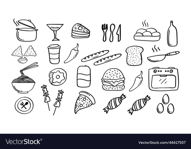 hand drawn food and beverage icon