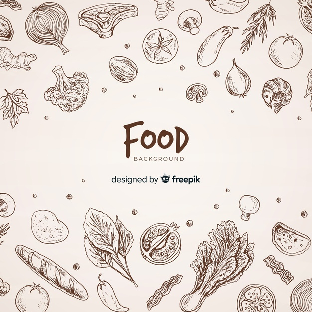 Hand drawn food background