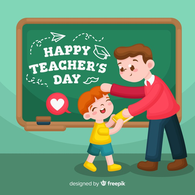 Hand drawn teachers day background Free Vector