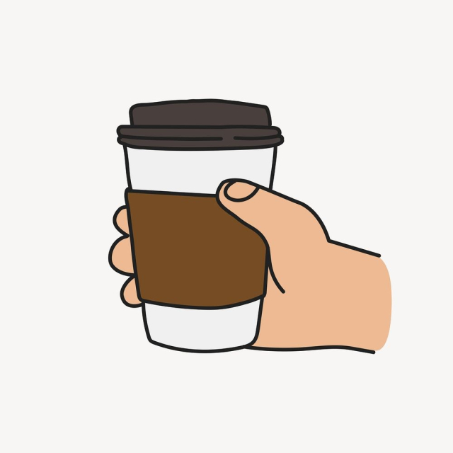 Hand holding coffee cup doodle, | Free PSD Illustration - rawpixel