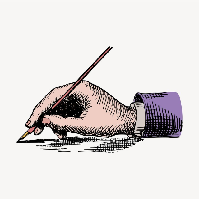 Hand holding pen clipart, business, | Free Vector Illustration - rawpixel