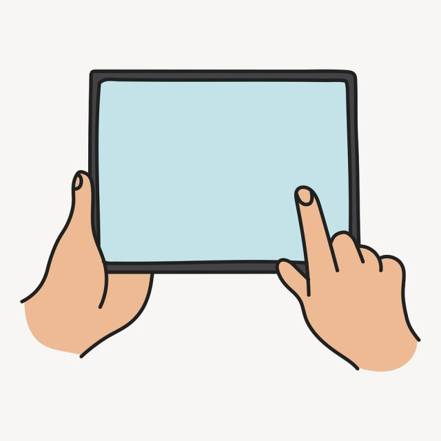 Hand using tablet sticker, digital | Free PSD Illustration - rawpixel