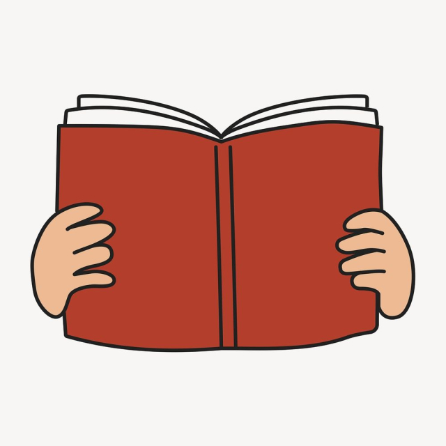 Hands holding book sticker, hobby | Free PSD Illustration - rawpixel