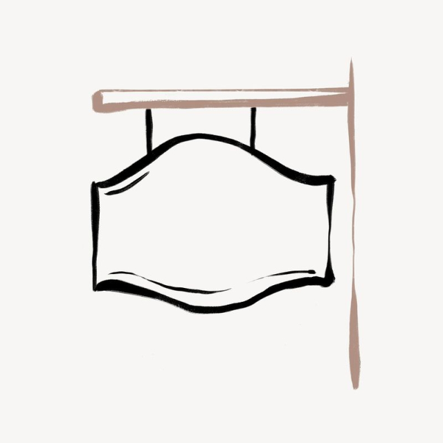 Hanging sign clipart, drawing illustration | Free Photo - rawpixel