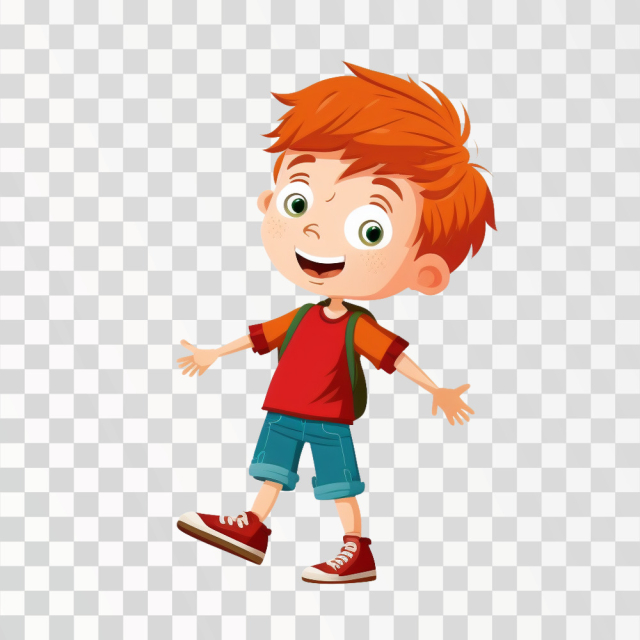 Happy Boy Cartoon PNG transparent