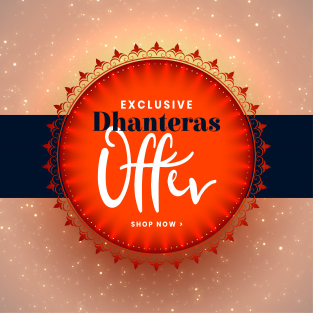 Happy dhanteras festival offers creative template Free Vector