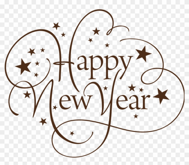 Happy New Year Png With Thin Text Transparent Png Stickpng - Happy New Year Png