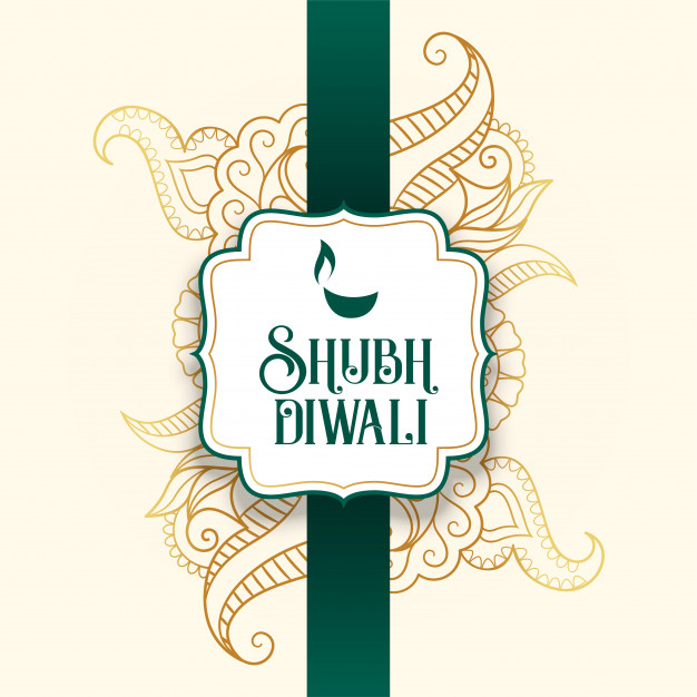 Happy shubh diwali indian festival card Free Vector