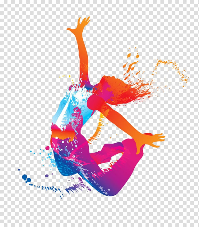 Hip-hop dance Silhouette Dance studio, Jumping woman, jumping person liquid illustration transparent background PNG clipart