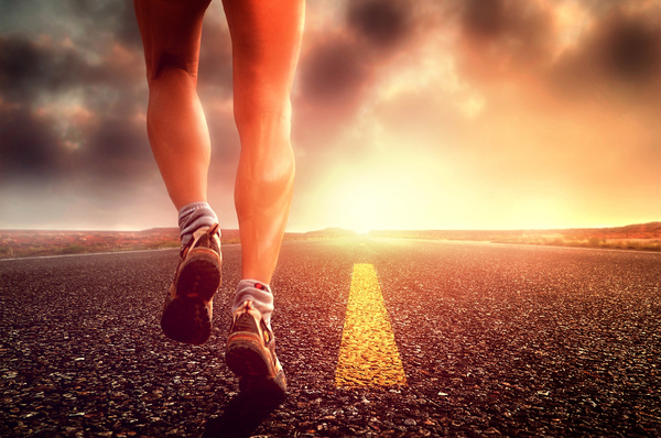 Hit the Road - Long Distance Runner on the Road
