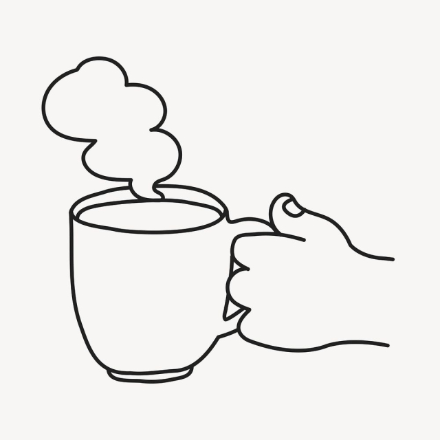 Hot coffee doodle sticker, hand | Free Vector Illustration - rawpixel