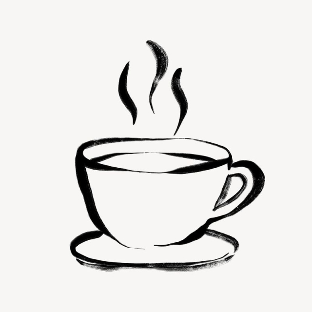 Hot coffee ink brush, doodle | Free Photo - rawpixel