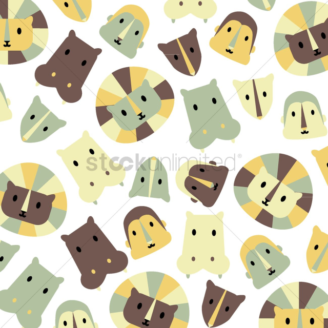 Illustrated cartoon animal print background