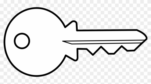 Illustration Of A Key - Black And White Key