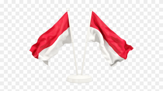 Illustration Of Flag Of Monaco - Waving Indonesia Flag Png