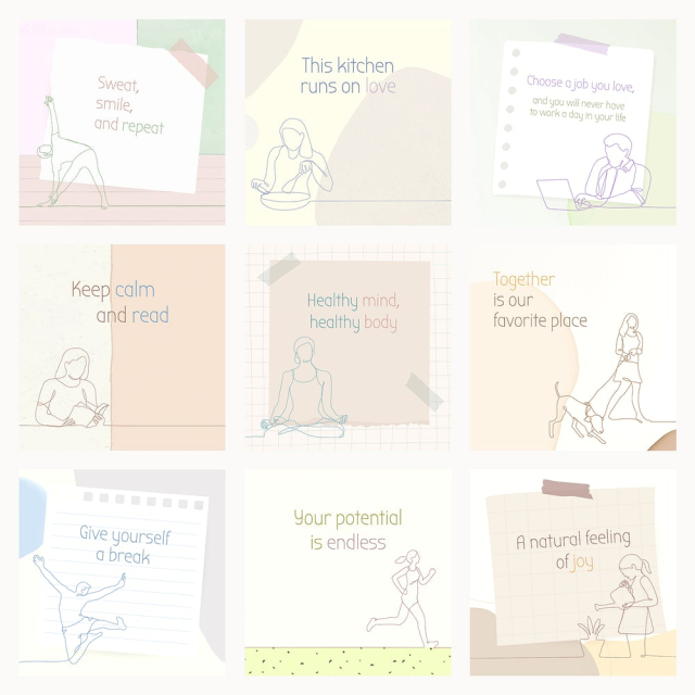 Instagram post templates, inspirational quotes, | Free Vector Template - rawpixel