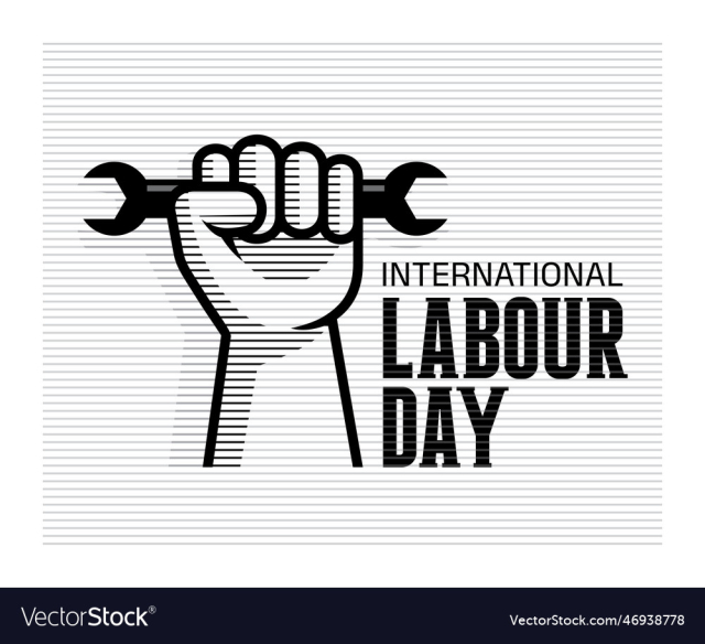 international labour day design poster with fist